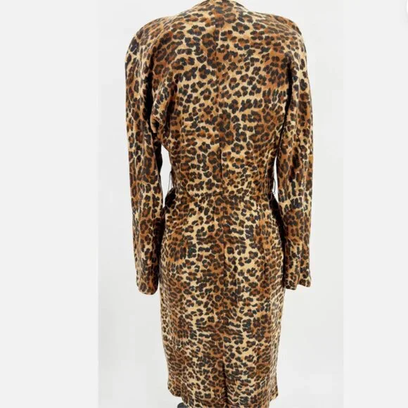 Jackie Bernard for EKLEKTIC Animal Print Wrap Dress MOD WIFE Sz 8 USA - Picture 5 of 7